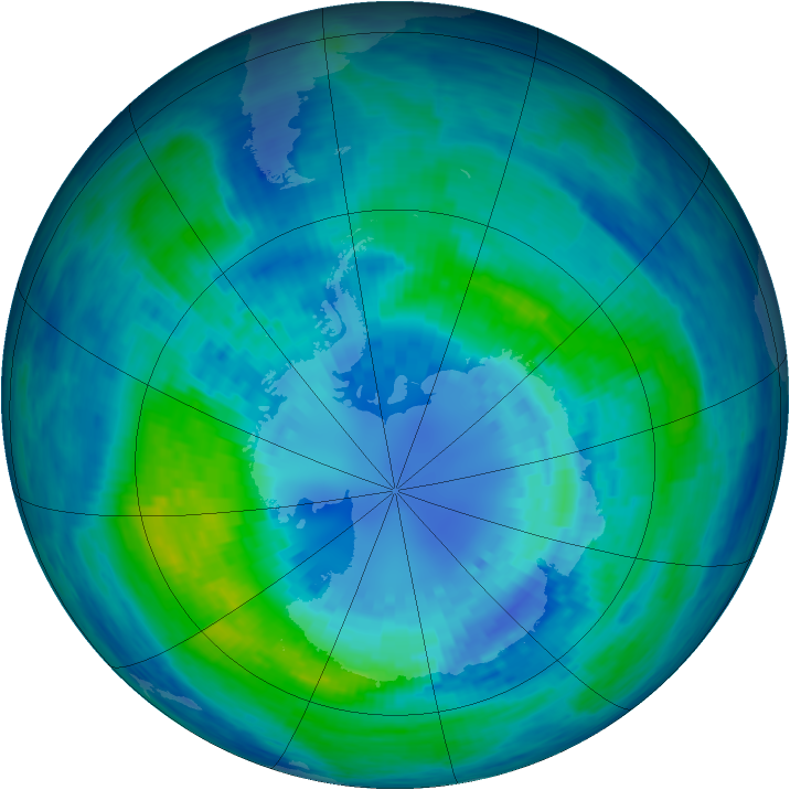 Antarctic ozone map for 06 April 1994